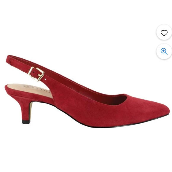 NIB Bella Vita The Scarlett Italian Leather Red Slingback Kitten Heels size 9 - Picture 4 of 13